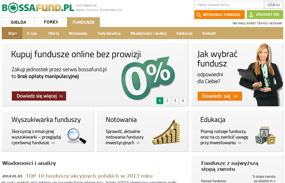 Bossafund - po optymalizacji wykonanej przez Usability LAB