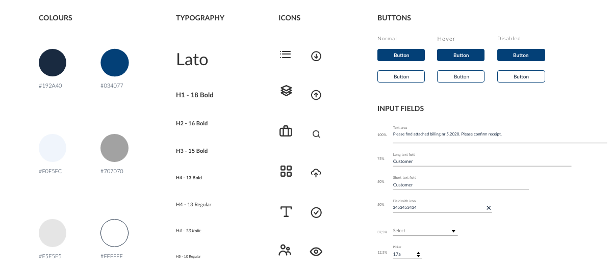 Bookkeeping Assistant - style guide - Usability LAB