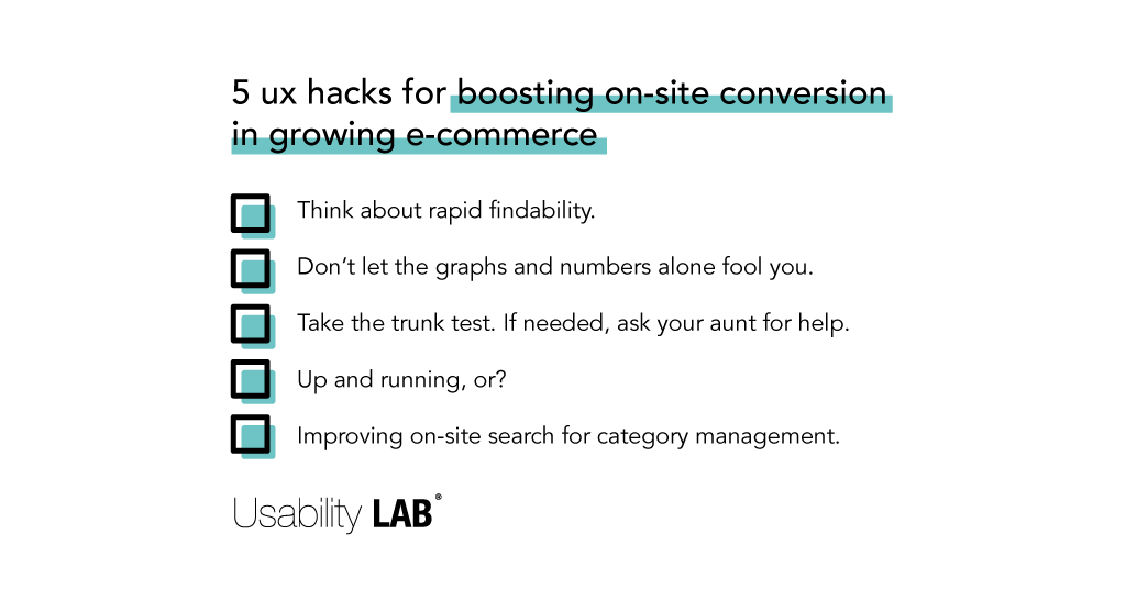 5 UX hacks for e-commerce - checklist - Usability LAB